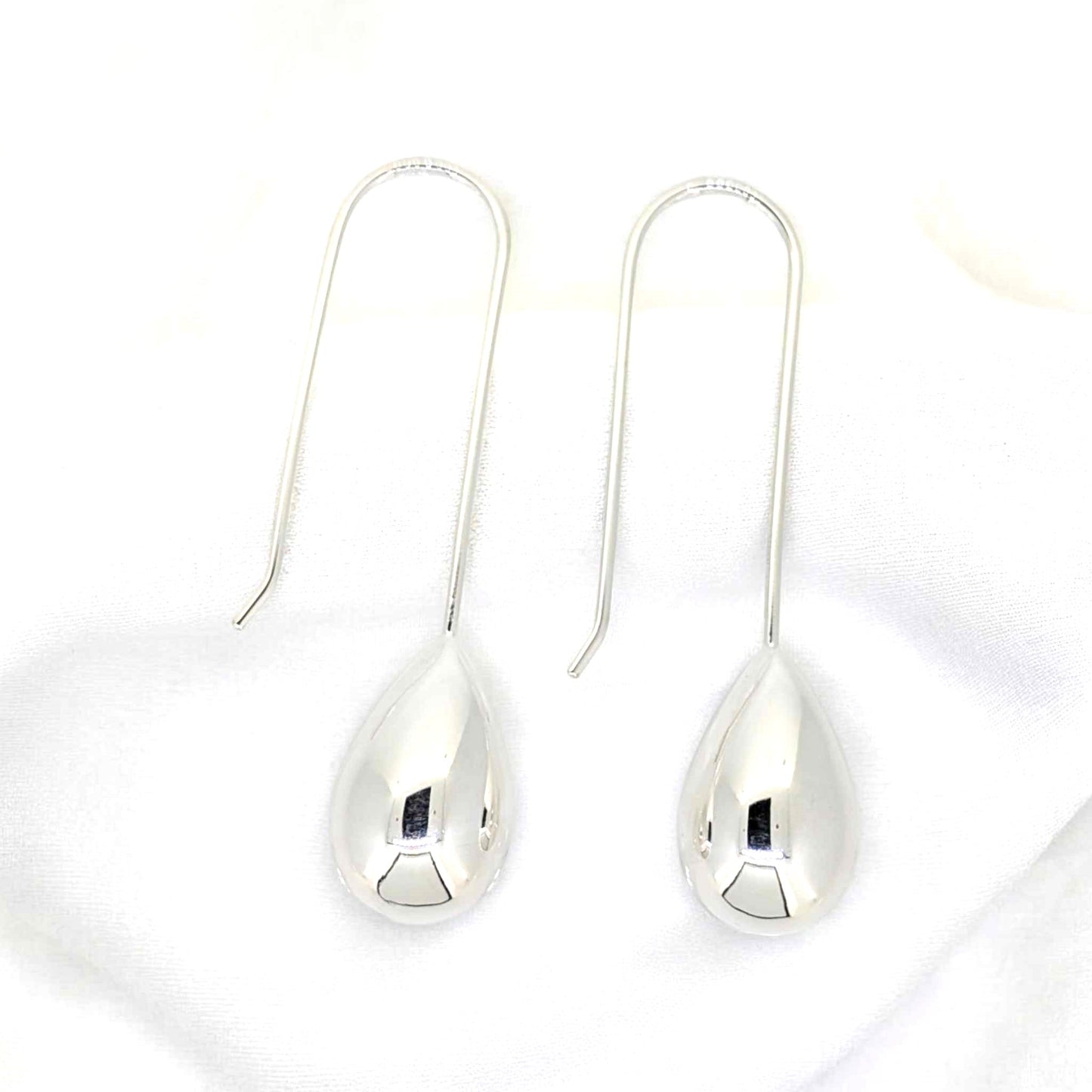 SOLD OUT Sterling Silver Stem Earrings, Minimalist Design Showcasing A Gumdrop Of Silver At The End Of Each Stem